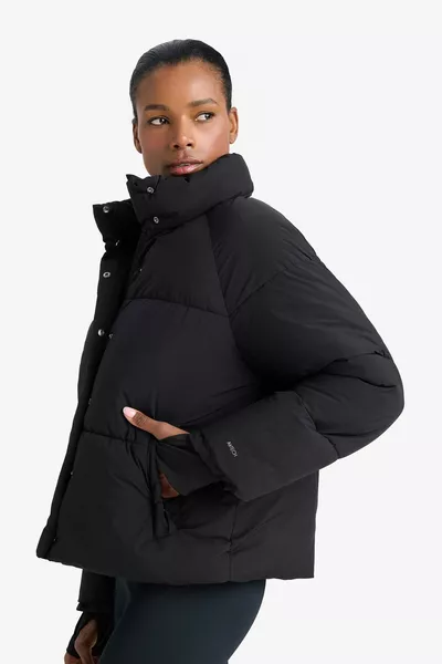 DeFactoFit Пуховик с надувающейся отделкой, водоотталкивающий, с воротником-стойкой, застежкой-молнией и кнопками, с карманами, модель WN