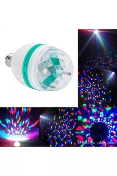 Colorful LED Rotating Disco Ball Bulb Night Light 3 Watt  Socket Colorful Disco Bulb