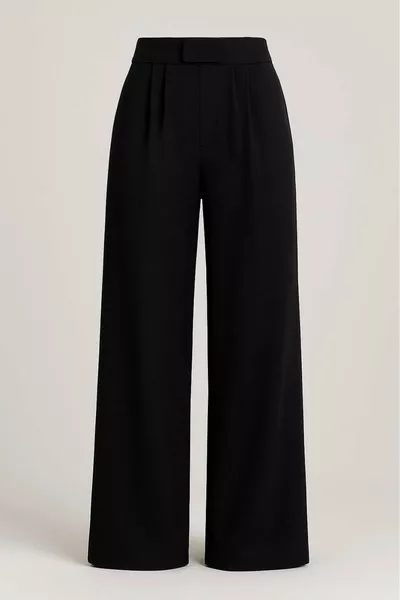 بنطال بالازو نسائي خصر مرتفع مع رباط