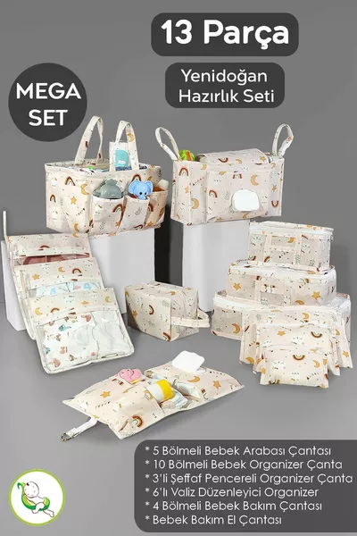 -Piece Newborn Hospital Discharge Set - Mother Baby Care Changing Bag - Suitcase Organizer