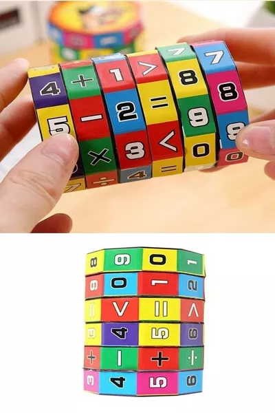 لعبة تعليمية مكعب الذكاء تعليم الرياضيات الأرقام المكعب السحري العمليات الأربع قطعة واحدة