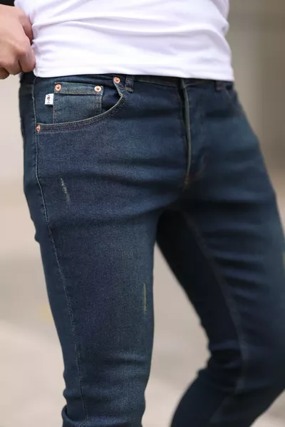 Skinny Fit, grün getönte Spitzen mit Lycra