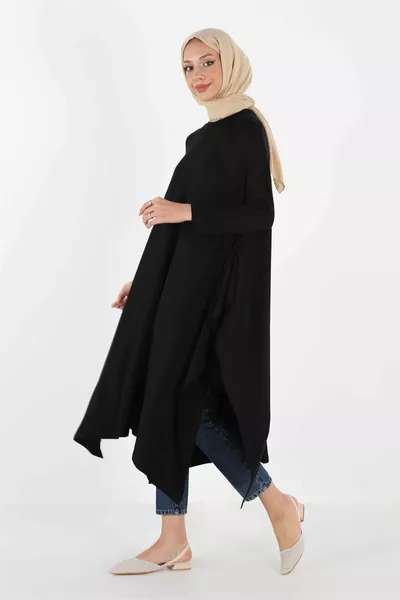 _asymmetrische Snit Plissee Hoofddoek Tuniek