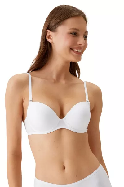 طقم صدرية اقتصادية مكون من قطعتين باللون الأبيض والعنابي -3 ميلان مدعوم بالدانتيل والميكرو