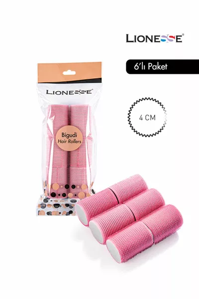 Ластични ролки за коса  – Пакет от 6, Розови, 4 см