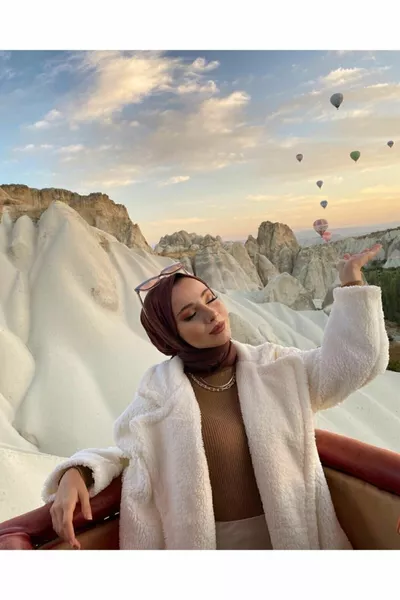 Hijab Modèle Châle Peigné -Bitter Brown