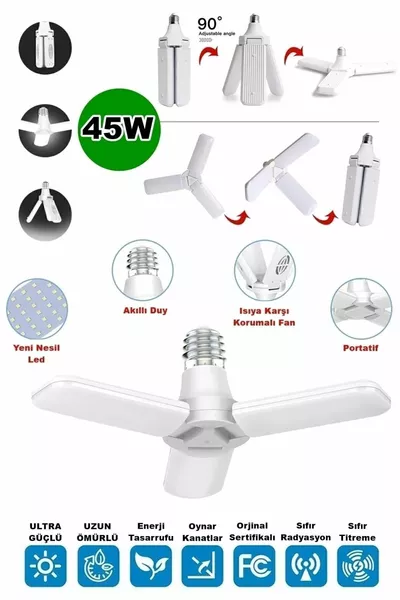 Ultra Powerful 3-Arm W Bulb 5, Lumen LED Lighting White Light LED Bulb