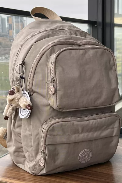 Zaino Unisex Colore Caffè Latte Taglia Media in Tessuto Klinker Impermeabile per Viaggio e Laptop