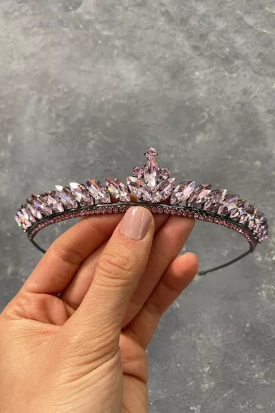Аксесоар за сватба Фин диадема с камъни за булчинско къна – Други аксесоари за коса