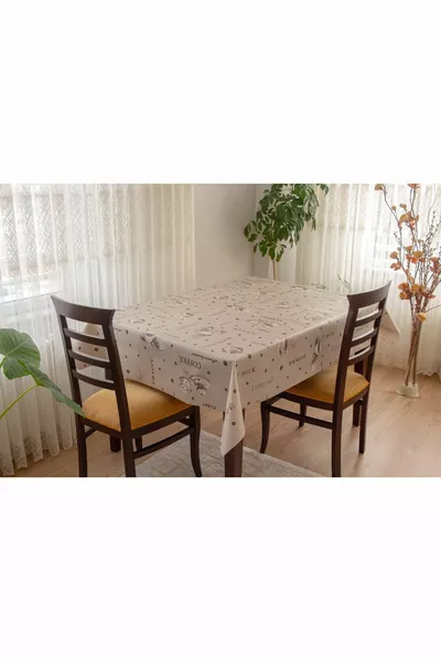 Lined Washable Hygienic Vinyl PVC Tablecloth -1