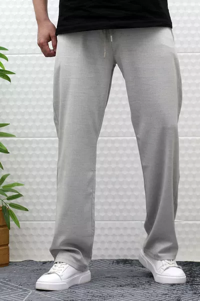 Men's Summer Fabric Baggy Pants with Elastic Waist