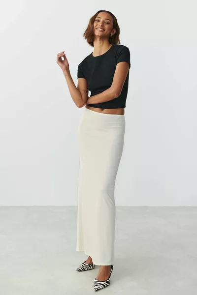 White Maxi Basic Skirt