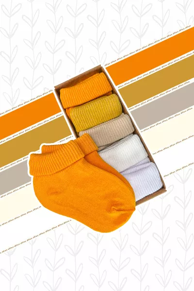 جوارب عضوية للأطفال حديثي الولادة والرضع من سن 0-2، بألوان السفاري - لا تسبب التعرق - للجنسين