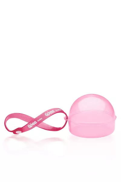 علبة حفظ اللهاية وردية