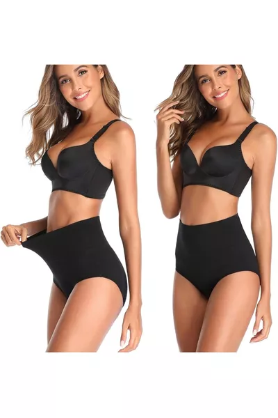 5-Piece Ultra High Waist Black Bamboo Briefs (EXTRA SOFT AND FLEXIBLE)