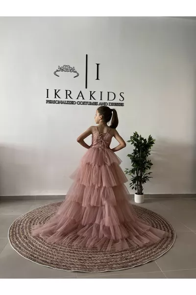 Robe de cérémonie pour fille avec jupon en tulle