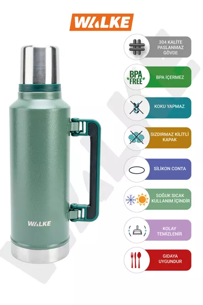 Луксозен вакуумен стоманен термос 2 литра