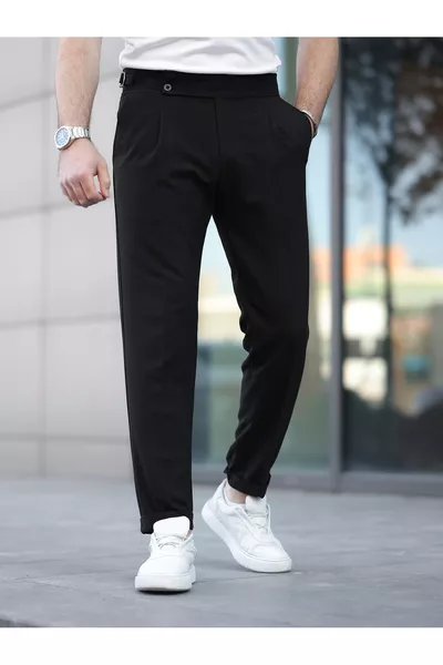 Pantalon en tissu à plis avec élasthanne Old Money