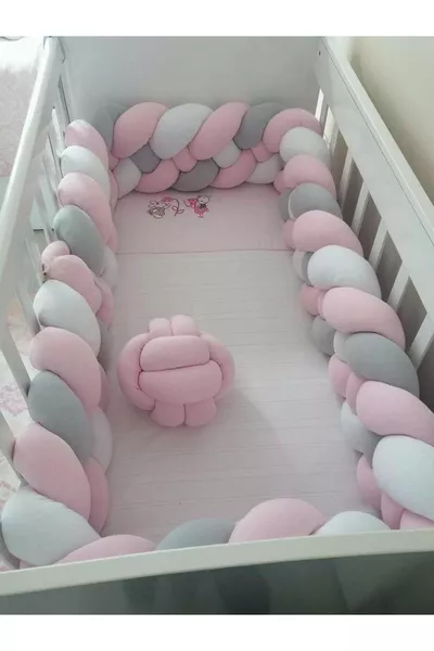 مظلة مهود بطول 4 سم - وردي فاتح - رمادي فاتح - أبيض