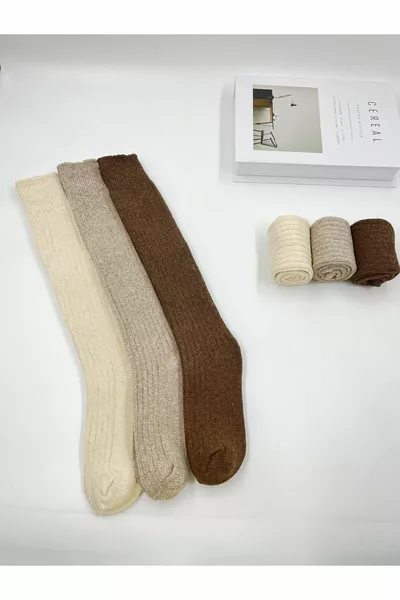 STND 3 ' Doppelt knielange lange dicke Wollsocken Klassisch