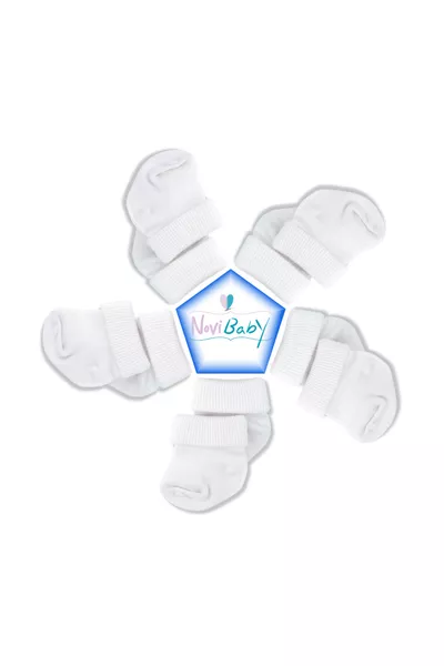 5 جوارب مواليد من الخيزران، لون أبيض مثل سنو وايت، للأطفال والبنات والرضع