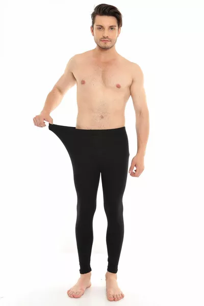 Sous-vêtement thermique Chardonnlu | Legging thermique en coton unisexe Noir