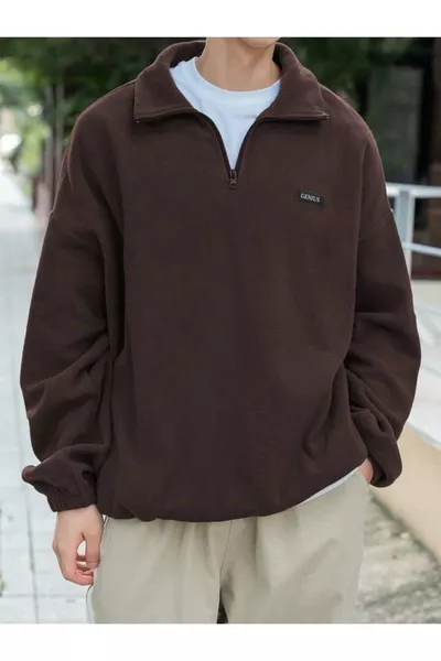 Men's Fleece Oversized Sweatshirt Fleece Sweatshirt