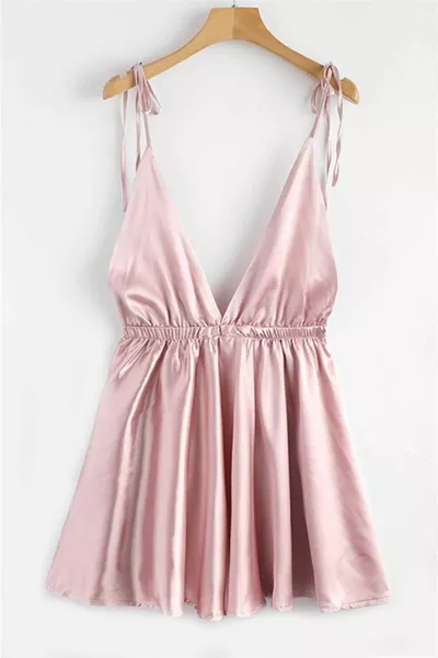 Chemise de nuit en satin poudre Donna Layla