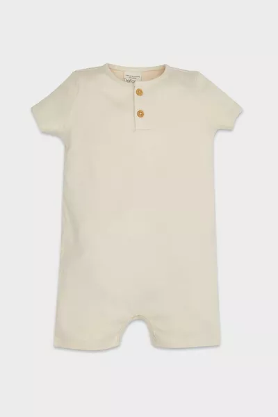 Tuta Neonato Maschile in Costina con Maniche Corte NS