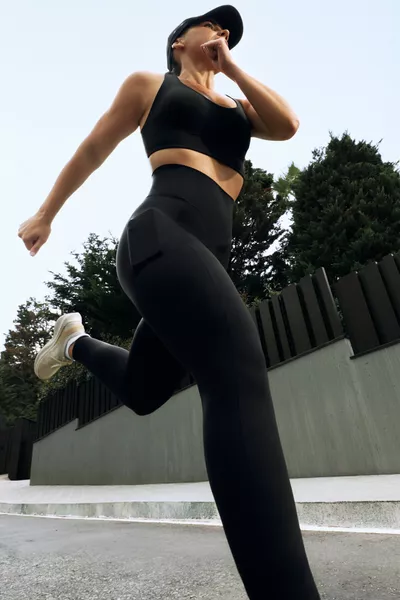 Leggings Compressivi a Vita Alta  Cm All'Altezza del Polpaccio