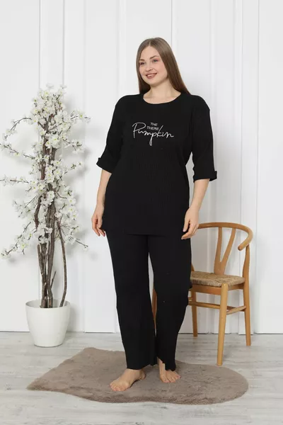 Fitilli Kaşkorse Pamuklu İspanyol Paça Yeni Sezon Büyük Beden Ev Giyim