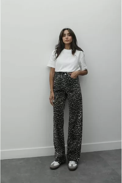 Джинсы с леопардовым принтом Rio