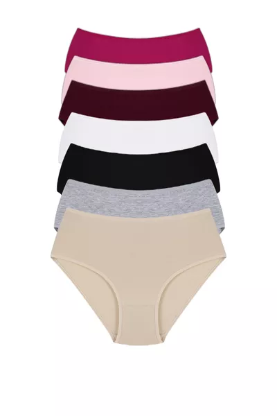 % KATOEN DAMES HOOGTALIGE BIKERSLIP 7-PIEPS VERPAKKING SNM-7KLT