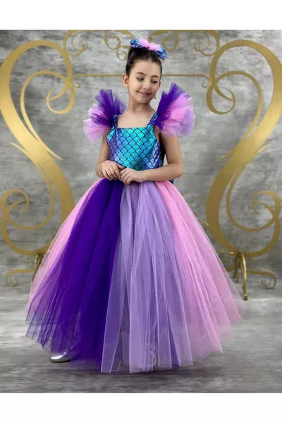 Meisjesjurk Meisjesfeestjurk Zeemeermin 