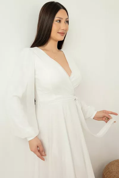 مزدوج الصدر طوق بريق تول مساء اللباس 