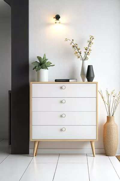 Zen Dresser / Multi-Purpose Cabinet / Dresser with Drawers / Dresser with Doors / 4-Drawer Dresser CM