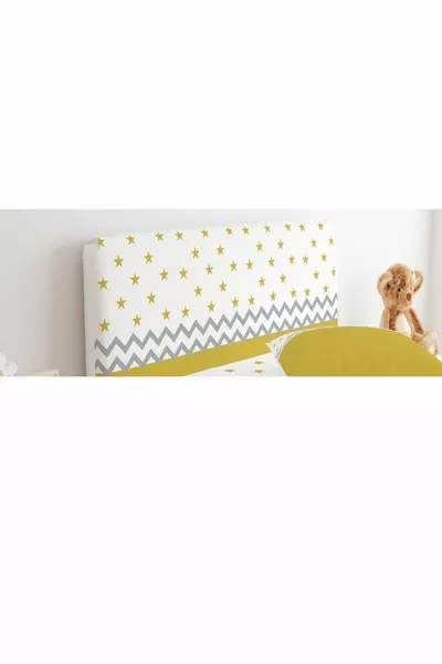 Baza Başlık Kılıfı Sarı-beyaz Zemin Sarı Yıldızlar Zigzaglı