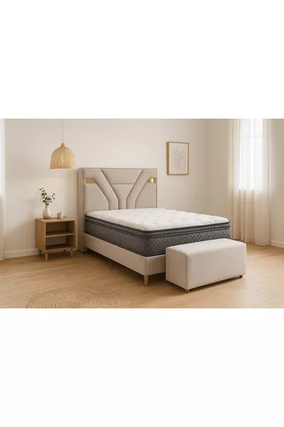 EENPERSOONSBED + ONDERSTEL + HOOFDSTEUN + POEF SEPTEMBER SET