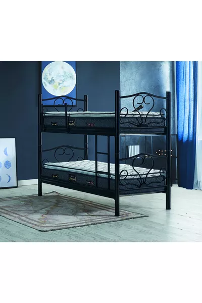 Металлическая двухъярусная разборная кровать, совместимая с матрасами размером см, кованая кровать (матрас не входит в комплект)