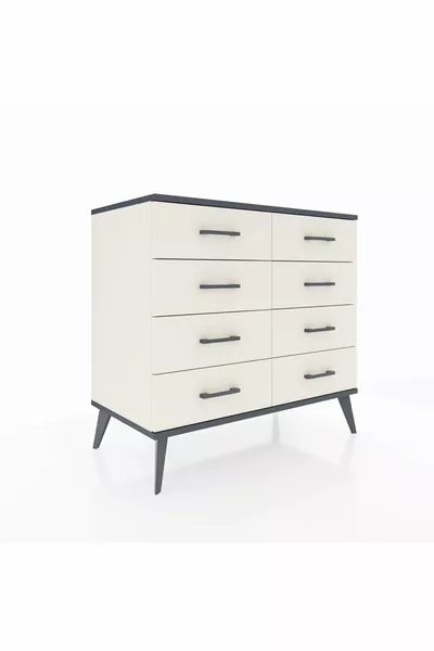 خزانة هوبريون 8 أدراج حجر القمر أنثراسيت/حجر القمر