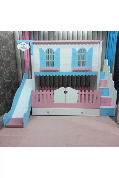 Alaçatı Glijbaan Stapelbed met Kinderbed