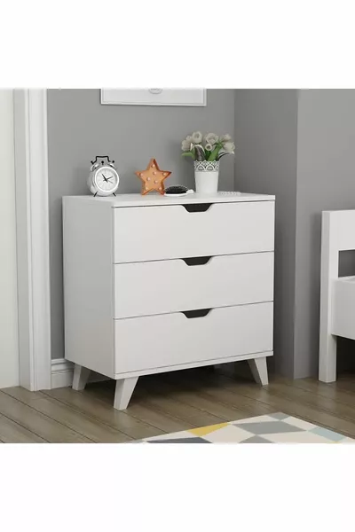 Комод Valencia с 3 ящиками, белый.