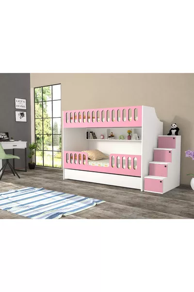 Двухъярусная кровать с ящиками для детей, подростковая комната