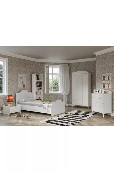 MDF Zebra Kids Room 5-Piece Set White % MDF