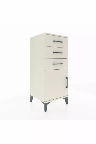 Hyperion Nachtkastje Enkel Rek 3 Laden Met Enkele Deur Moonstone-Moonstone