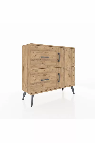 خزانة أرجيس بروفية رف واحد، درجان، بابان، خشب الصنوبر