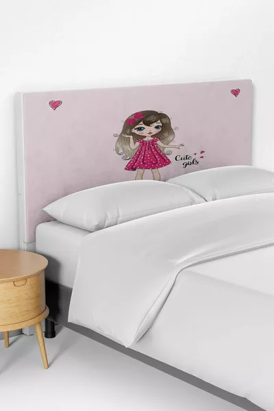 Heart Pink Kids Room Bed Base Headboard Cover