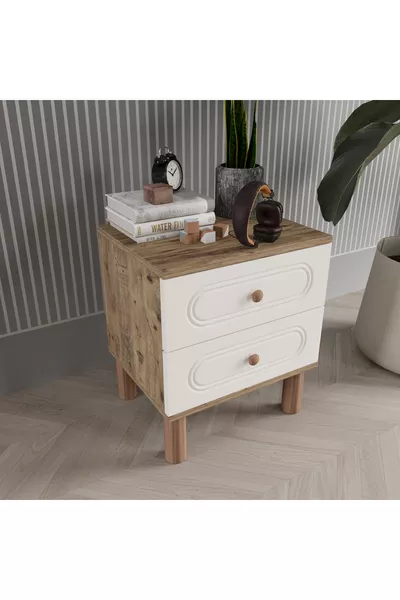 DOVA 2-DRAWER NIGHTSTAND - MDF DOOR aytaşi