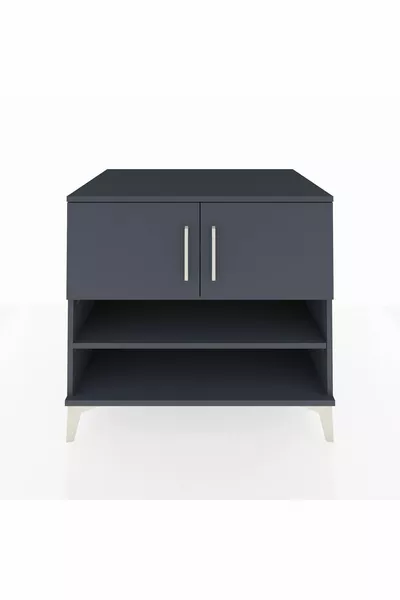 خزانة كرونوس بثلاثة أرفف وغطائين، أنثراسيت-أنثراسيت