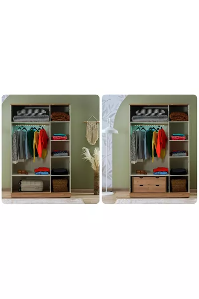 غرفة نوم شبابية بوهيمية (خزانة بثلاثة أبواب + سرير + مكتب دراسة)